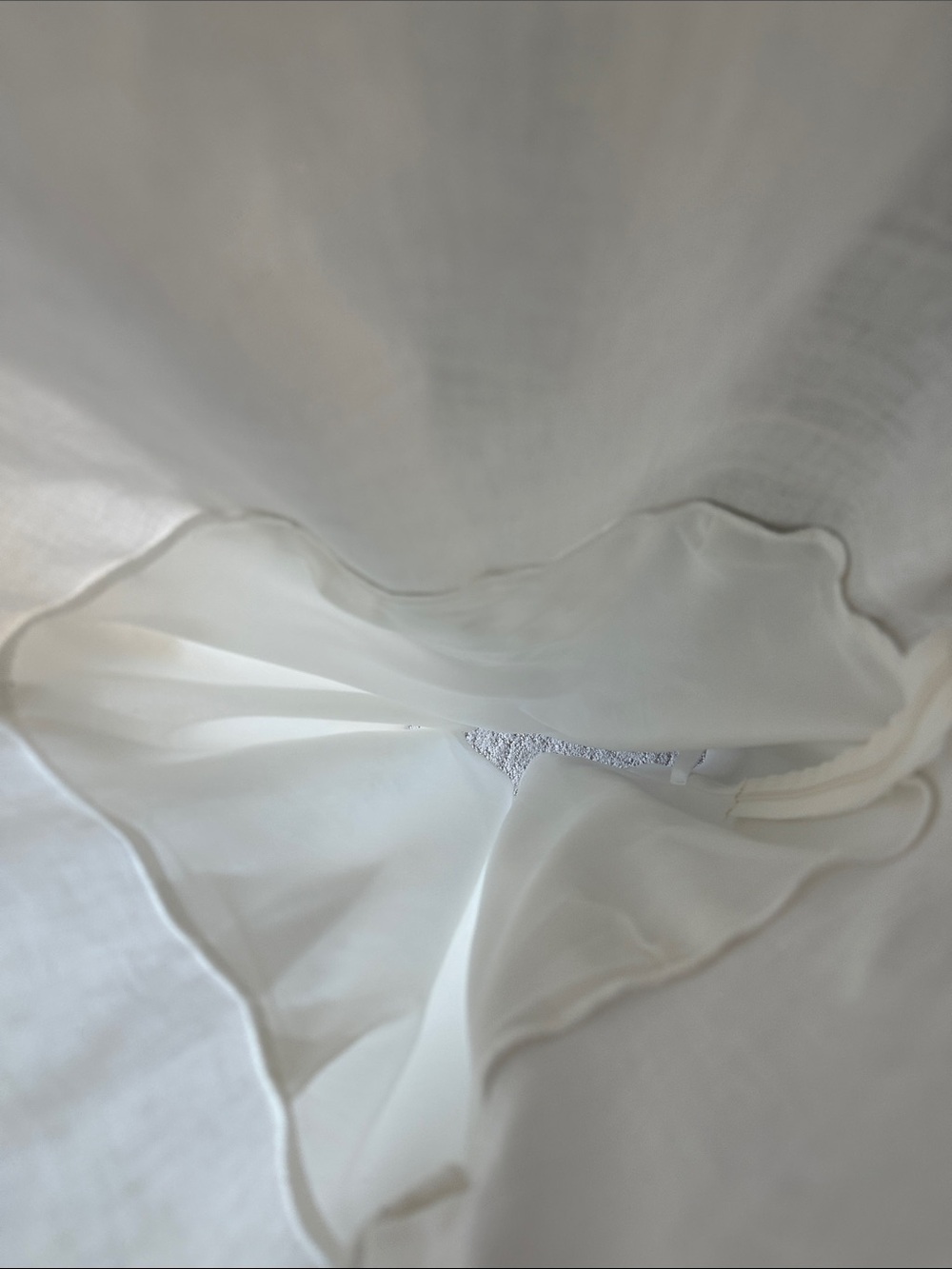 White Linen Mini Shirt Dress with Button Placket - Picture 6 of 7